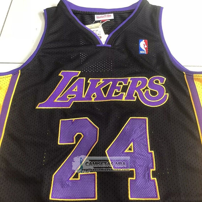 Camiseta Los Angeles Lakers Kobe Bryant NO 24 Mitchell & Ness 2009-10 Negro